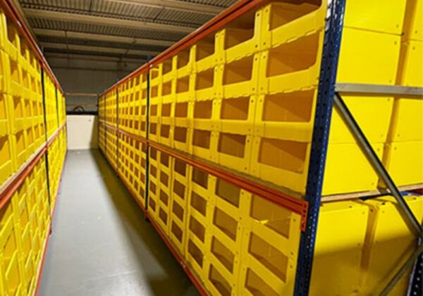 Yellow Corrugated Plastic Picking Bin for Warehouse - Image 2